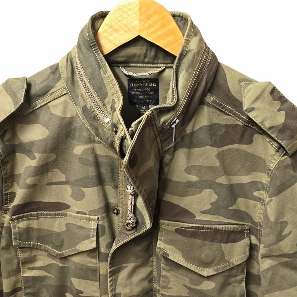 LUCKY BRAND UTILITY CAMO PATTERN FIELD JACKET COTTON MEDIUM - Picture 2 of 5